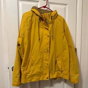 Yellow Eddie Bauer rain jacket